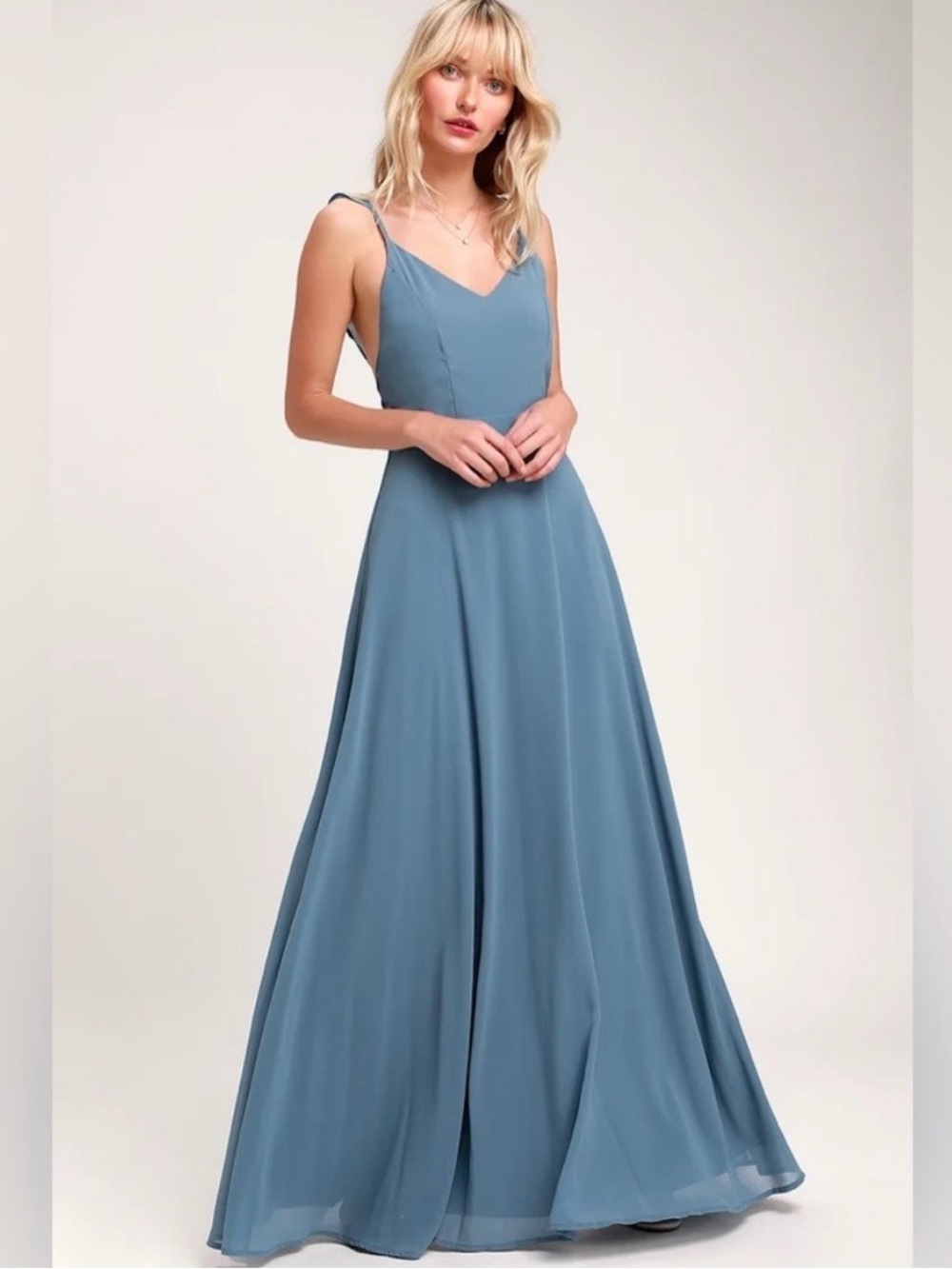 Lulus blue maxi dress (wedding/formal)